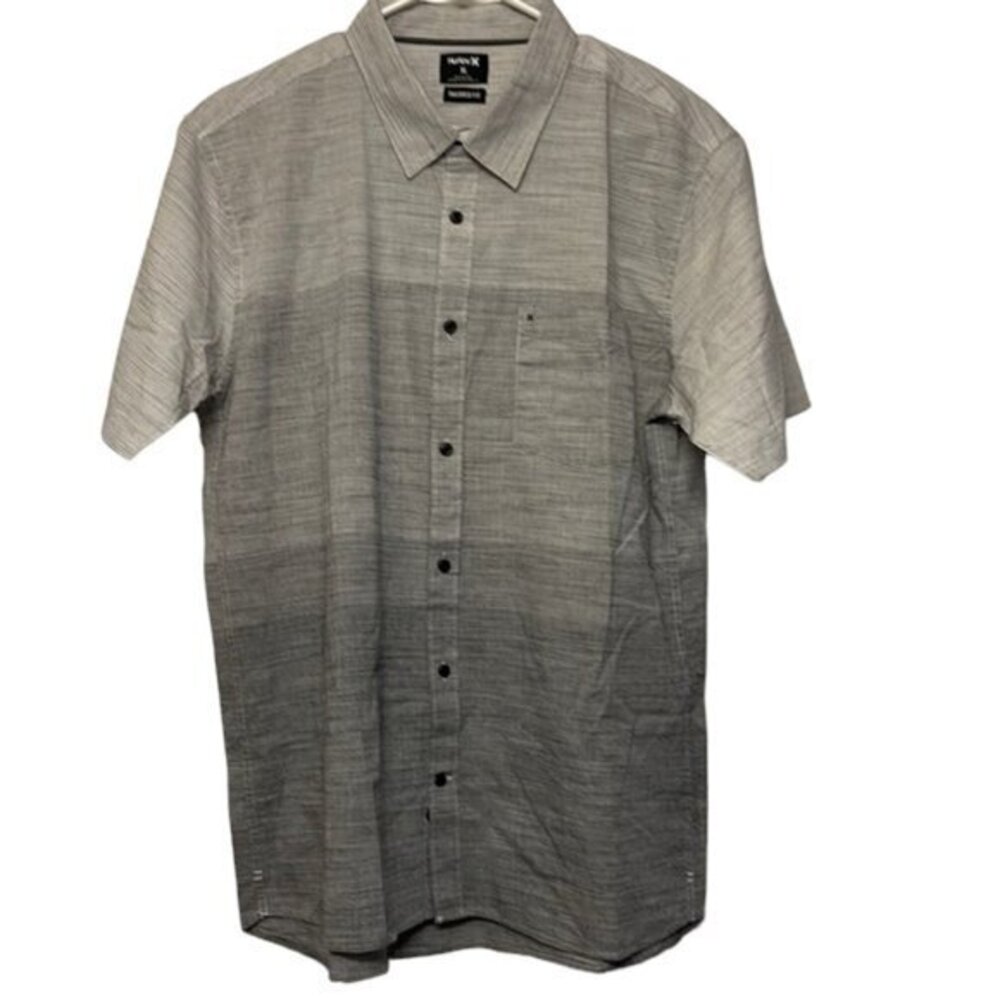 Hurley Surf Board Casual Button Down Tailored Fit Shirt Gray Blends Size XL